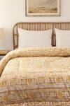 Shop_House This_Yellow 100% Cotton Printed Sanchi Ethnic Motif Single Comforter _at_Aza_Fashions