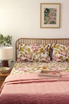 Shop_House This_Pink 100% Cotton Printed Moringa Fitted Bedsheet Set_at_Aza_Fashions