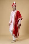 Aryavir Malhotra_Red Sequin Embroidered Tasseled Dupatta And Safa Set _Online_at_Aza_Fashions