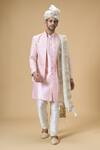 Shop_Arihant Rai Sinha_Cream Sequin Jacquard Woven Embroidered Dupatta And Safa Set _at_Aza_Fashions