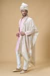 Arihant Rai Sinha_Cream Sequin Jacquard Woven Embroidered Dupatta And Safa Set _Online_at_Aza_Fashions