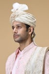 Shop_Arihant Rai Sinha_Cream Sequin Jacquard Woven Embroidered Dupatta And Safa Set _Online_at_Aza_Fashions