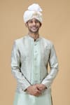 Aryavir Malhotra_Off White Sequin Embroidered Border Safa _at_Aza_Fashions