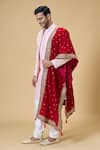 Aryavir Malhotra_Pink Sequin Velvet Embroidered Dupatta _Online_at_Aza_Fashions