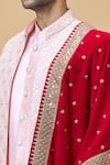 Shop_Aryavir Malhotra_Pink Sequin Velvet Embroidered Dupatta _Online_at_Aza_Fashions