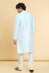 Shop_Arihant Rai Sinha_Off White Jacquard Silk Brocade Woven Geometric Sequined Stripe Kurta _at_Aza_Fashions