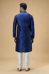Shop_Arihant Rai Sinha_Blue Jacquard, Silk, Brocade Sequins, Embroidery Woven Stripe Kurta _at_Aza_Fashions