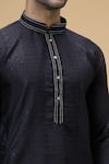 Arihant Rai Sinha_Black Jacquard Silk Brocade Woven Geometric Sequined Kurta _Online_at_Aza_Fashions