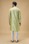 Shop_Arihant Rai Sinha_Green Jacquard Art Silk Woven Floral Straight Pattern Kurta _at_Aza_Fashions