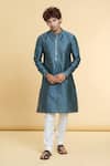 Buy_Arihant Rai Sinha_Grey Jacquard Silk Brocade Woven Gullista Kurta_at_Aza_Fashions