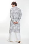 Shop_Anamika Khanna_Multi Color Linen Printed Abstract Fleur Kurta _at_Aza_Fashions