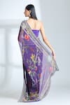 Shop_Anushree Reddy_Purple Chiffon Printed Floral Saree With Unstitched Blouse Piece _at_Aza_Fashions