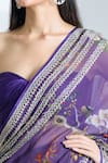 Shop_Anushree Reddy_Purple Chiffon Printed Floral Saree With Unstitched Blouse Piece _Online_at_Aza_Fashions