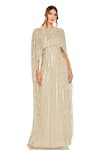 Buy_Mac Duggal_Beige Polyester Hand Embroidered Crystals Boat Neck Cape Gown _at_Aza_Fashions