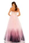 Shop_Mac Duggal_Pink Polyester Feather Strapless Ombre Gown _at_Aza_Fashions