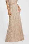 Mac Duggal_Beige Polyester Embellished Pearl Illusion Round Gown _Online_at_Aza_Fashions