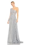 Buy_Mac Duggal_Grey Net Embroidery Sequins Asymmetric Neck Hand Stitched Work Gown _at_Aza_Fashions