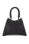 Shop_Mac Duggal_Black Plain Leather Mini Angular Bag _at_Aza_Fashions