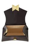 Buy_Mac Duggal_Black Plain Leather Mini Angular Bag _Online_at_Aza_Fashions