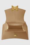 Shop_Mac Duggal_Brown Leather Angular Handbag _Online_at_Aza_Fashions