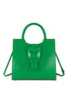 Buy_Mac Duggal_Green Crocodile Textured Embossed Leather Medium Tote Bag _at_Aza_Fashions