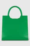 Shop_Mac Duggal_Green Crocodile Textured Embossed Leather Medium Tote Bag _at_Aza_Fashions