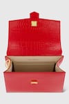 Shop_Mac Duggal_Red Crocodile Textured Embossed Leather Top Handle Medium Bag _Online_at_Aza_Fashions