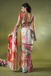 Shop_Basanti - Kapde Aur Koffee x AZA_Multi Color Georgette Printed Garden Sweetheart Pre-draped Saree With Blouse_at_Aza_Fashions