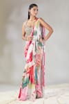 Shop_Basanti - Kapde Aur Koffee x AZA_Multi Color Georgette Printed Garden Sweetheart Pre-draped Saree With Blouse_Online_at_Aza_Fashions