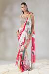 Buy_Basanti - Kapde Aur Koffee x AZA_Multi Color Georgette Printed Garden Sweetheart Pre-draped Saree With Blouse