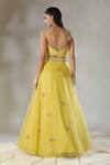 Basanti - Kapde Aur Koffee x AZA_Yellow Organza Embroidery Sequin Sweetheart Neck Floral Lehenga Set_Online