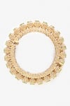 Ruby Raang_Gold Plated Pearl Embellished Bangle _Online_at_Aza_Fashions