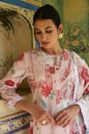 Sage Saga_Pink Lawn Cotton Printed Mughal Round Kurta_Online_at_Aza_Fashions