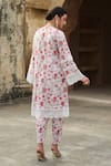 Shop_Sage Saga_Ivory Mul Printed Blossom V Neck Kurta With Salwar _at_Aza_Fashions