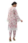 Sage Saga_Ivory Mul Printed Blossom V Neck Kurta With Salwar _Online_at_Aza_Fashions