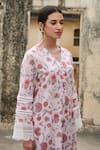 Buy_Sage Saga_Ivory Mul Printed Blossom V Neck Kurta With Salwar 