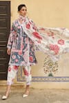 Buy_Sage Saga_Ivory Chanderi Printed Floral Dupatta _at_Aza_Fashions