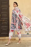 Shop_Sage Saga_Ivory Chanderi Printed Floral Dupatta _at_Aza_Fashions