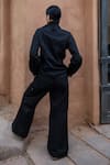 Shop_The Terra Tribe_Black Organic Cotton Solid Parachute Trousers _at_Aza_Fashions