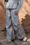 The Terra Tribe_Grey Organic Cotton Solid Parachute Trousers _Online_at_Aza_Fashions