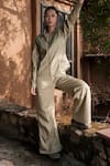 Shop_The Terra Tribe_Beige Organic Cotton Solid Parachute Trousers _at_Aza_Fashions