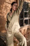 Shop_The Terra Tribe_Beige Organic Cotton Solid Parachute Trousers _Online_at_Aza_Fashions