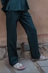 Buy_The Terra Tribe_Green Organic Cotton Solid Straight-legged Pant_Online_at_Aza_Fashions