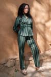 Buy_The Terra Tribe_Green Organic Cotton Printed Striped Pattern Straight-legged Pant_Online_at_Aza_Fashions