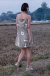 Shop_The Terra Tribe_Beige Organic Cotton Printed Geometric Square Rachel Slip Dress _at_Aza_Fashions