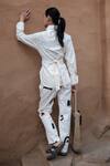 Shop_The Terra Tribe_Off White Organic Cotton Plain Collared Nara Button Down Front Knot Shirt _at_Aza_Fashions