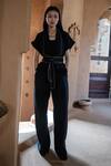 Buy_The Terra Tribe_Black Organic Cotton Solid Friday Flared Pant_at_Aza_Fashions