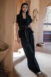 Shop_The Terra Tribe_Black Organic Cotton Solid Friday Flared Pant_at_Aza_Fashions