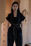 The Terra Tribe_Black Organic Cotton Solid Friday Flared Pant_Online_at_Aza_Fashions