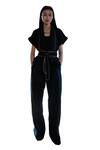 Shop_The Terra Tribe_Black Organic Cotton Solid Friday Flared Pant_Online_at_Aza_Fashions